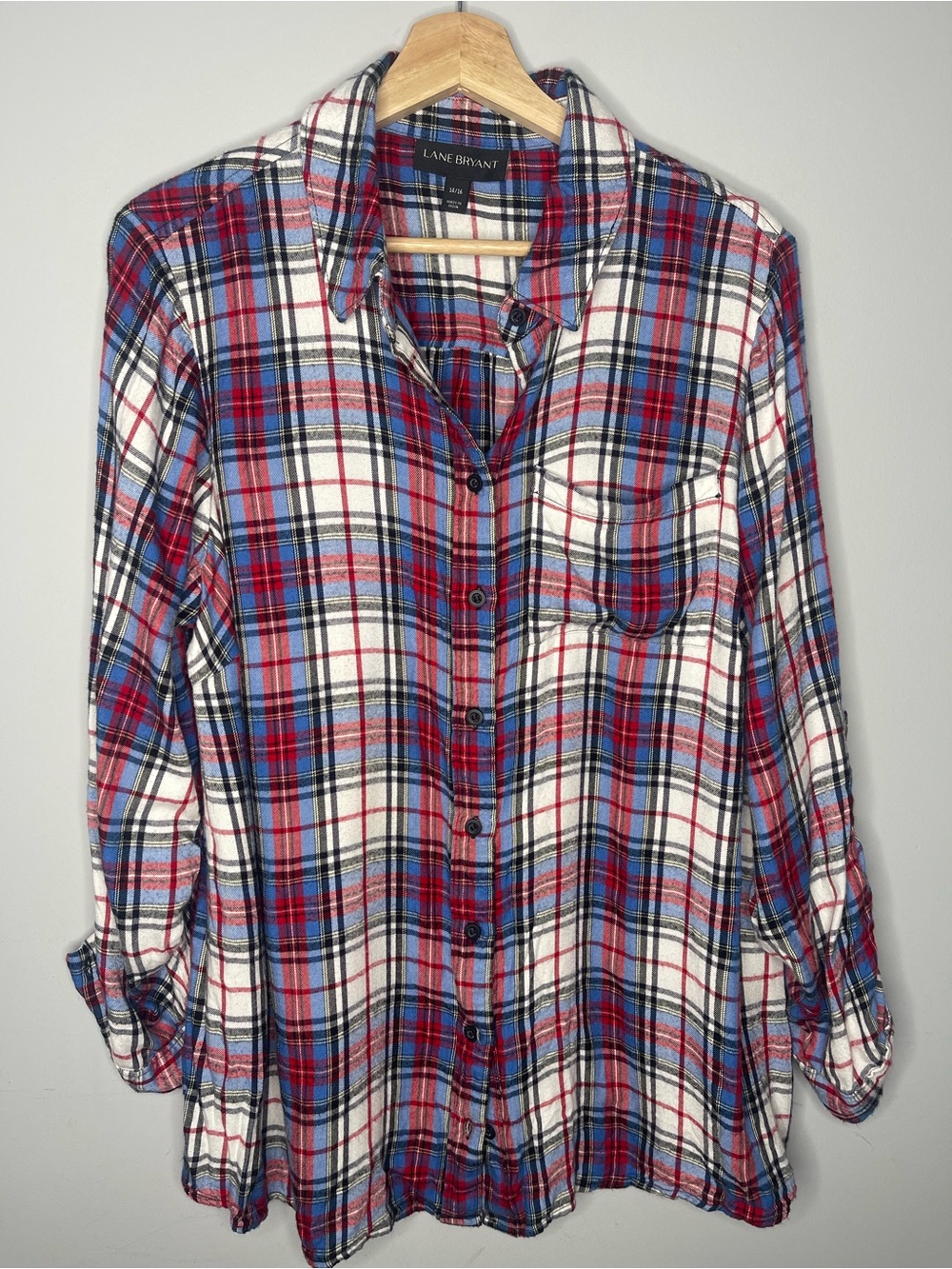 Lane Bryant Plaid Button Down Shirt (X-Large)